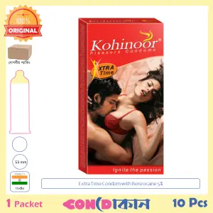 Picture of Kohinoor Xtra Time Condom Indian 1 Pack (10 Pcs)