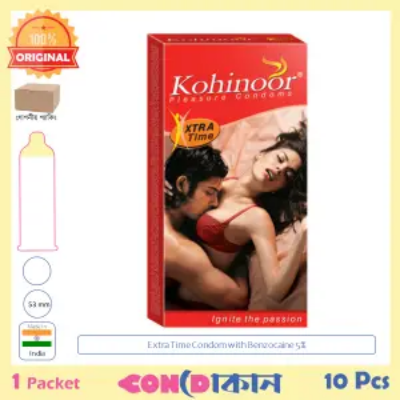 Picture of Kohinoor Xtra Time Condom Indian 1 Pack (10 Pcs)