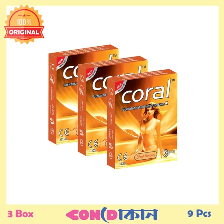 Picture of Coral 3 Fruits Flavor Condom3 Box ( 9 Pcs )