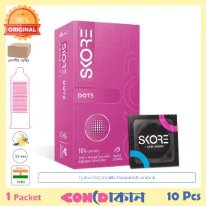 Picture of SKORE Dots Vanilla Flavoured Dotted Condom 1 Pack (10 Pcs)