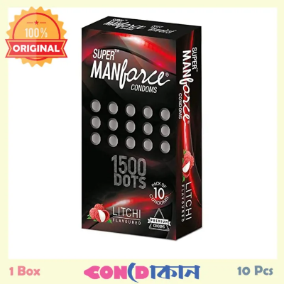 Picture of Manforce 1500 Dots Lichi Flavor Super Condom 1 Box (10 pices)