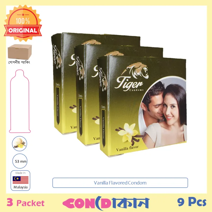 Picture of Tiger Vanilla Flafoured Condom 3 Packet (9 Pcs)
