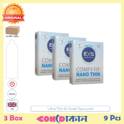 Picture of EXS Nano Thin Comfy Fit Condom 3 Box (9 Pcs) Made in UK