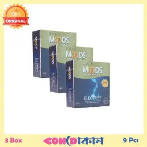Picture of Moods Gold Electrify Mutual Climax (Dotted, Ribbed & Delay) Condom 3 Box (9pcs) -Condom (FBD)