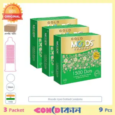 Picture of Moods Gold 1500 Dots Condom 3 Packet (9 Pcs)