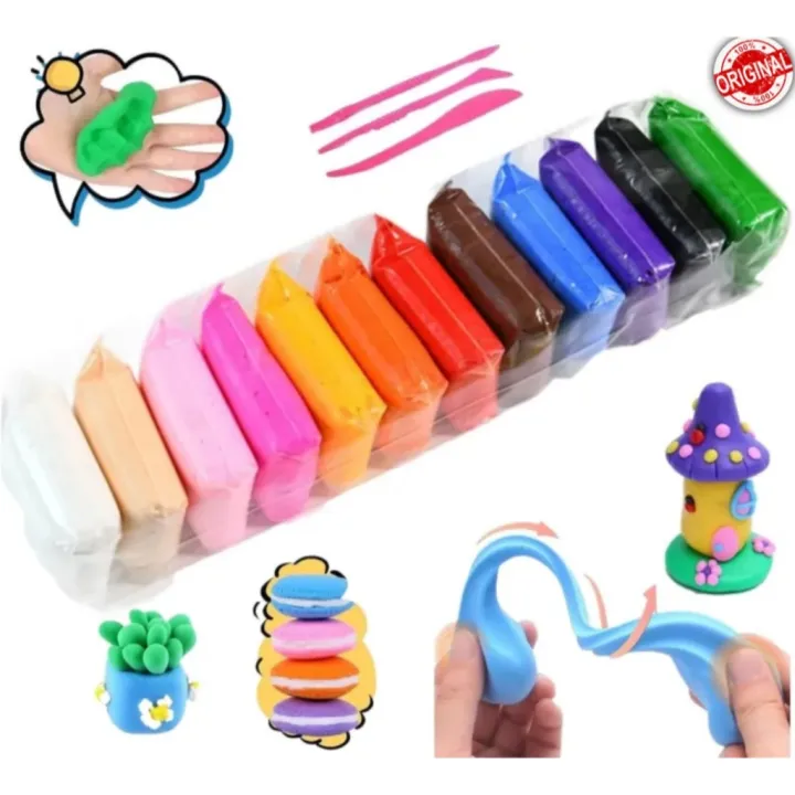 Picture of 12 Colors Set Super Light Clay with 3 Tools