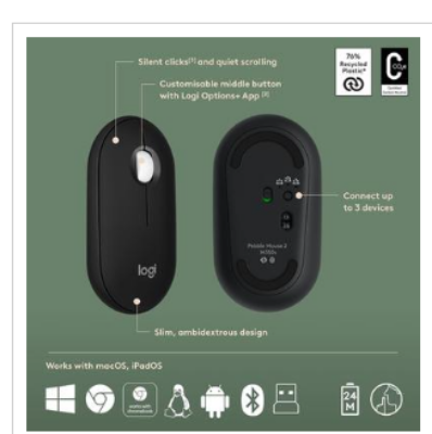 Buy Logitech Pebble 2 Wireless Keyboard and Mouse Combo Black at Best Price In Bangladesh