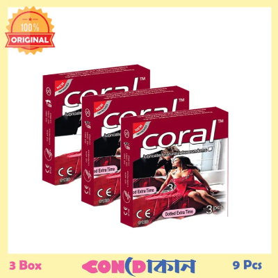 Picture of Coral Dotted Extra Time Condom 3 Box ( 9 Pcs ) (FBD)
