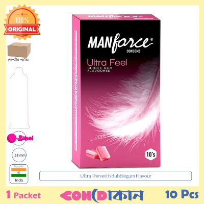 Picture of Manforce Ultra Feel Bubblegum Condom 1 Pack (10 Pcs)