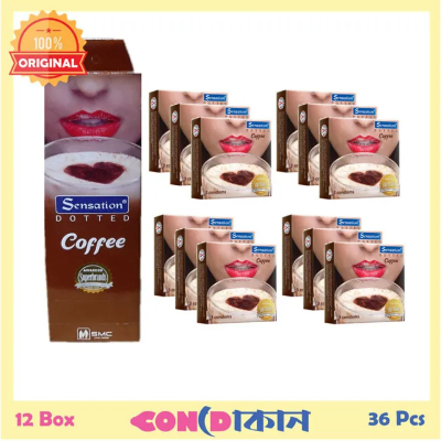Picture of Sensation Super Dotted Coffee Flavor Condom 12 Box (36 pcs) -Condom