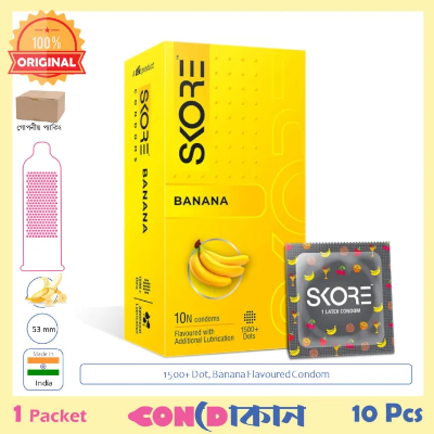 Picture of SKORE Banana Flavoured Dotted Condom 1 Pack (10 Pcs)