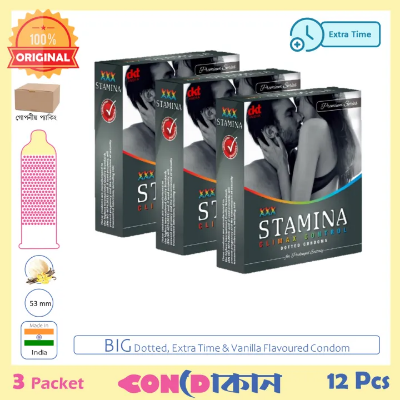 Picture of XXX Stamina Extra Time Dotted Premium Series Condom 3 Pack (12 Pcs)