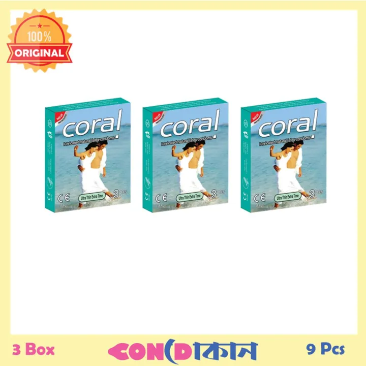 Picture of Coral – Ultra Thin Extra Time Condom 3 Box (9 pcs)