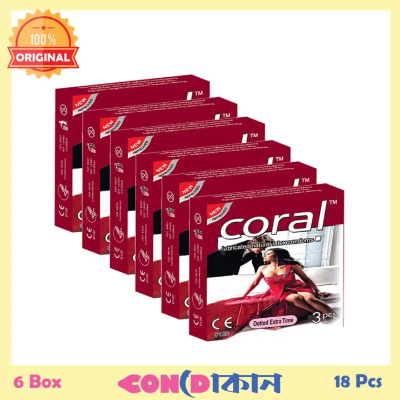 Picture of Coral Dotted Extra Time Condom 6 Box ( 18 Pcs )