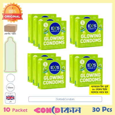 Picture of EXS Glowing Condom made in UK 10 Packet (30 Pcs) Glow in Dark