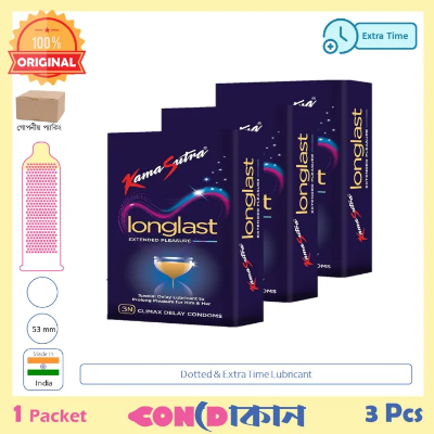 Picture of Kamasutra Longlast Extended  Delay Condom 3 Pack (9 Pcs)