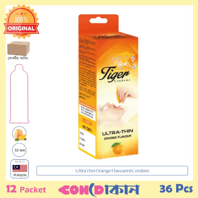 Picture of Tiger Ultra Thin Orange Flavoured Condom 12 Pack (36 Pcs)