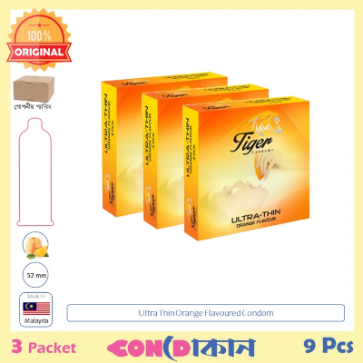 Picture of Tiger Ultra Thin Orange Flavoured Condom 3 Pack (9 Pcs)