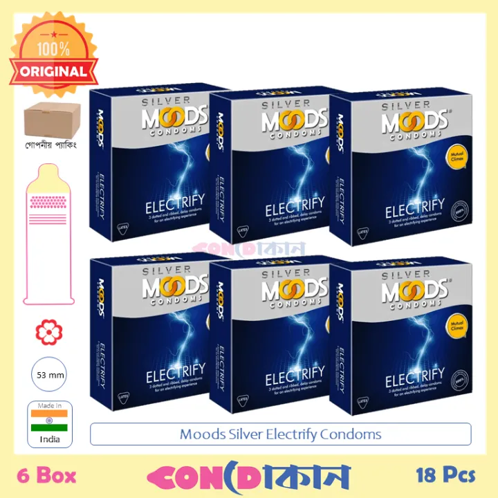 Picture of Moods Silver Electrify Mutual Climax (Dotted, Ribbed & Delay) Condom 6 Box (18pcs) -Condom