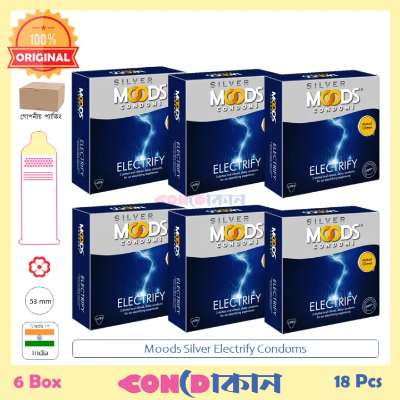 Picture of Moods Silver Electrify Mutual Climax (Dotted, Ribbed & Delay) Condom 6 Box (18pcs) -Condom