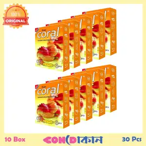Picture of Coral 3 Fruits Flavor Condom (Fruits) 10 Box ( 30 Pcs ) -Condom