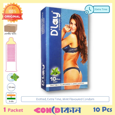 Picture of D'Lay Mint Flavoured Condom 1 Pack (10 Pcs)