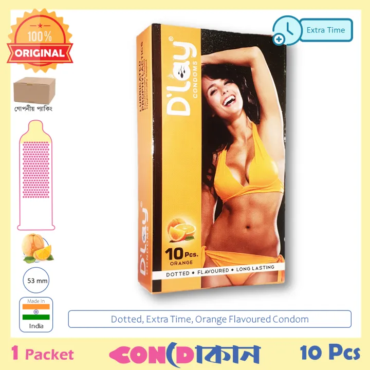 Picture of D'Lay Orange Flavoured Condom 1 Pack (10 Pcs)
