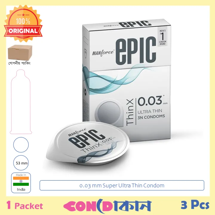 Picture of Manforce EPIC ThinX 0.03mm Super Ultra Thin Condom 1 Pack (3 Pcs)