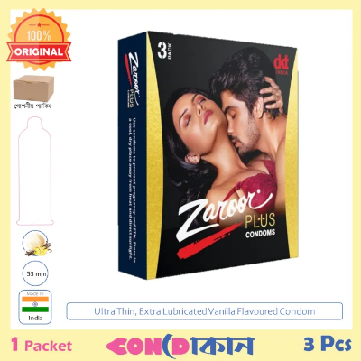 Picture of Zaroor Plus Ultra Thin Condom 1 Pack (3 Pcs)