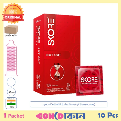 Picture of SKORE Not Out Condom for Long Lasting 1 Pack (10 Pcs)