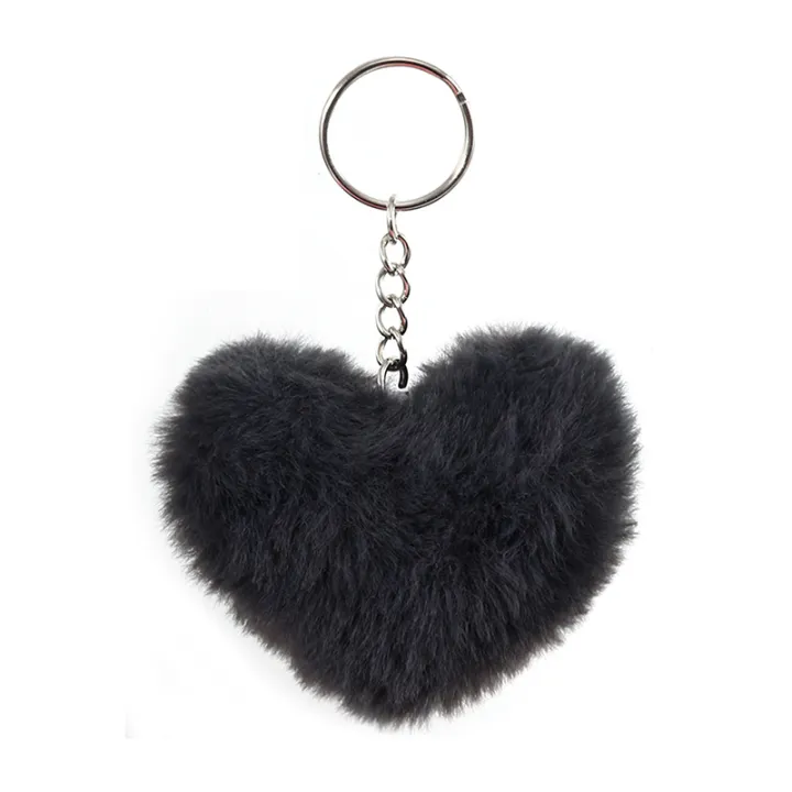 Buy  8CM Fluffy pompom Keychain Gifts for Women Soft Heart Shape Pompon Fake Rabbit Key Chain Ball Car Bag Accessories Key Ring  at Best Price in Bangladesh