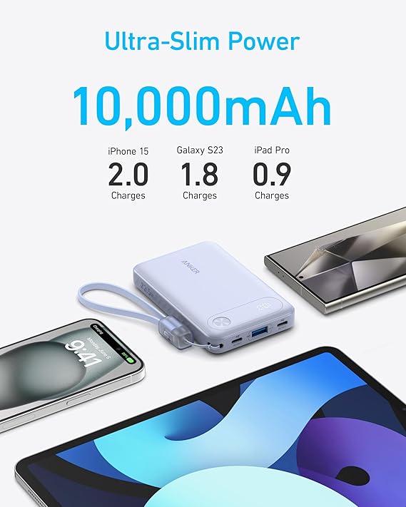 Buy  Anker 22.5W 10000mAh Power Bank with Type-C Cable at Best Price In Bangladesh