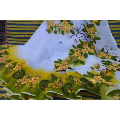 Picture of Dhupian Half Silk Hand Paint Cotton Couple Set Saree and Panjabi - 366