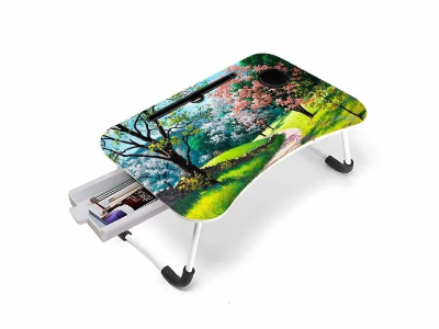 Picture of Multi-Function printed Computer Laptop Desk Table Without Drawer laptop pc stand table for bed mini portable table
