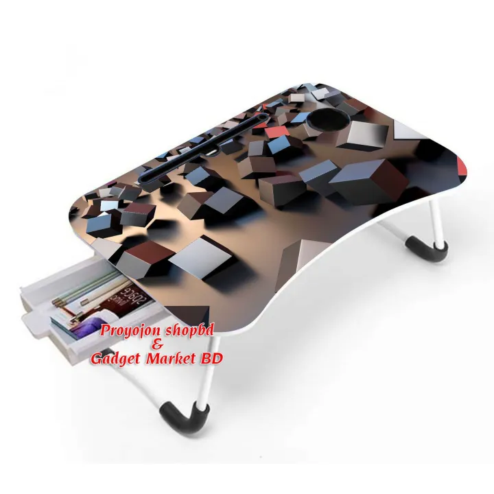 Picture of Premium Quality - Printing Foldable and Portable Multi-Favorable Laptop Table Stand-Study Table-Bed Table - Signifying