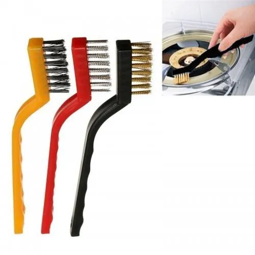 Picture of Set Of 3 Pcs Mini Wire Brush Cleaning Tool Kit brush set Chula cleaner Brush Set - Kitchen Accessories