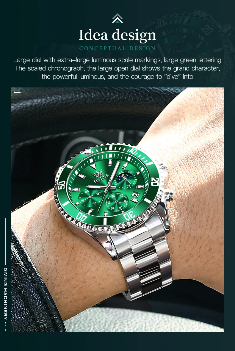 Buy  ORIGINAL GREEN OLEVS Watch - UT-527  at best price In Bangladesh