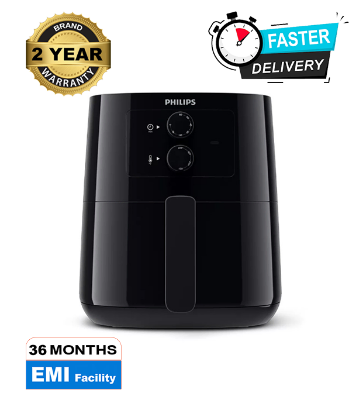 Buy Philips Air Fryer HD9200/90, Uses Up To 90% Less fat, 1400Watt 4.1 Liter, with Rapid Air Technology Black Large Online at Best Price
