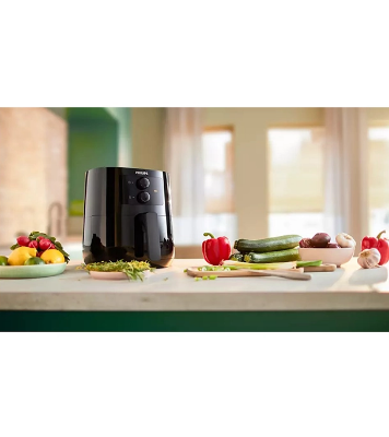 Buy Philips Air Fryer HD9200/90, Uses Up To 90% Less fat, 1400Watt 4.1 Liter, with Rapid Air Technology Black Large Online at Best Price