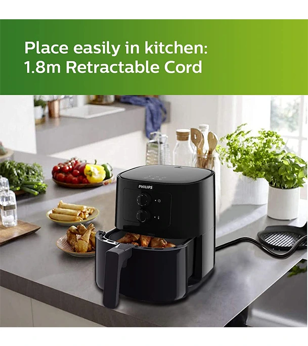 Buy Philips Air Fryer HD9200/90, Uses Up To 90% Less fat, 1400Watt 4.1 Liter, with Rapid Air Technology Black Large Online at Best Price