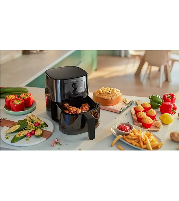 Buy Philips Air Fryer HD9200/90, Uses Up To 90% Less fat, 1400Watt 4.1 Liter, with Rapid Air Technology Black Large Online at Best Price