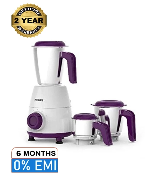 Picture of Philips Daily Collection HL7505/00 500W Mixer Grinder 3 Jars White & Purple