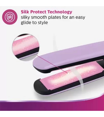 Philips BHS393/40 Straightener with Silk Protect Technology Suitable For All Hair Types Lavender at Best Price in Bangladesh