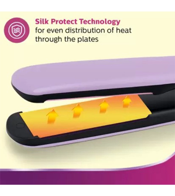 Philips BHS393/40 Straightener with Silk Protect Technology Suitable For All Hair Types Lavender at Best Price in Bangladesh