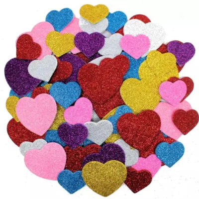 Picture of Glitter Foam LOVE/HEART Self-Adhesive - Ideal for Arts & Crafts Projects