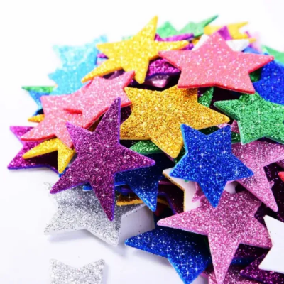 Picture of Glitter Foam STAR Self-Adhesive - Ideal for Arts & Crafts Projects