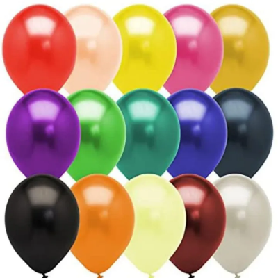 Picture of Balloons Single Colour 12 Piece (Red, Blue, Black, Golden, White)