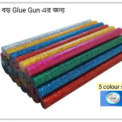 Picture of Glitter Hot Glue Sticks Multicolor for 100w Glue Gun - 5 Piece