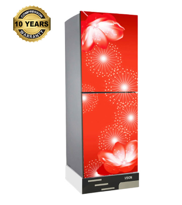 Buy  VISION Glass Door Refrigerator RE-242 Liter Digital lily Flower Top Mount  at Best Price In Bangladesh