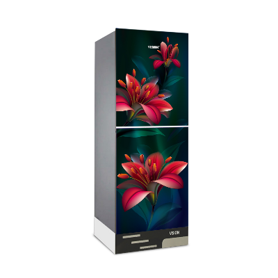 Buy VISION Glass Door Refrigerator RE-262 Liter Red lotus Lily Top Mount at Best Price in Bangladesh